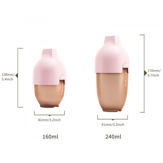 HEORSHE Ultra Wide Neck buteliukas 160 ml.,0 -3 mėn., ROŽINĖ