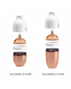 HEORSHE silikoninis buteliukas kūdikiui, 160 ml. BALTAS