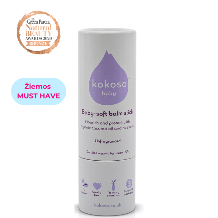 KOKOSO BABY apsauginis pieštukas su kokosų aliejumi visai šeimai, Be kvapo