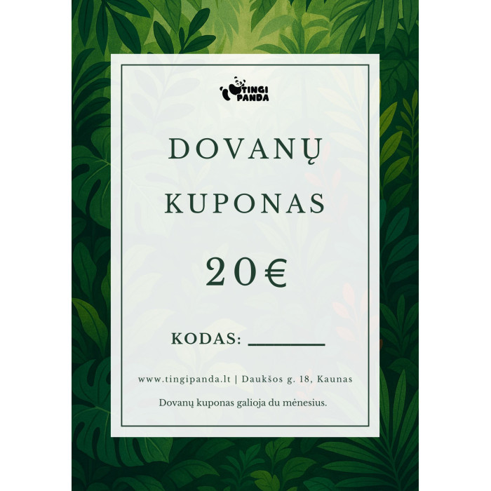 TINGI PANDA 20 EUR kuponas TINGI PANDA 20 EUR kuponas