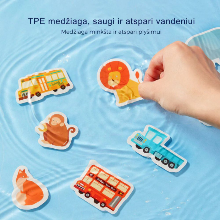 Daugkartiniai lipdukai su transportu ir kelio ženklais – kūrybinis žaidimas vaikams