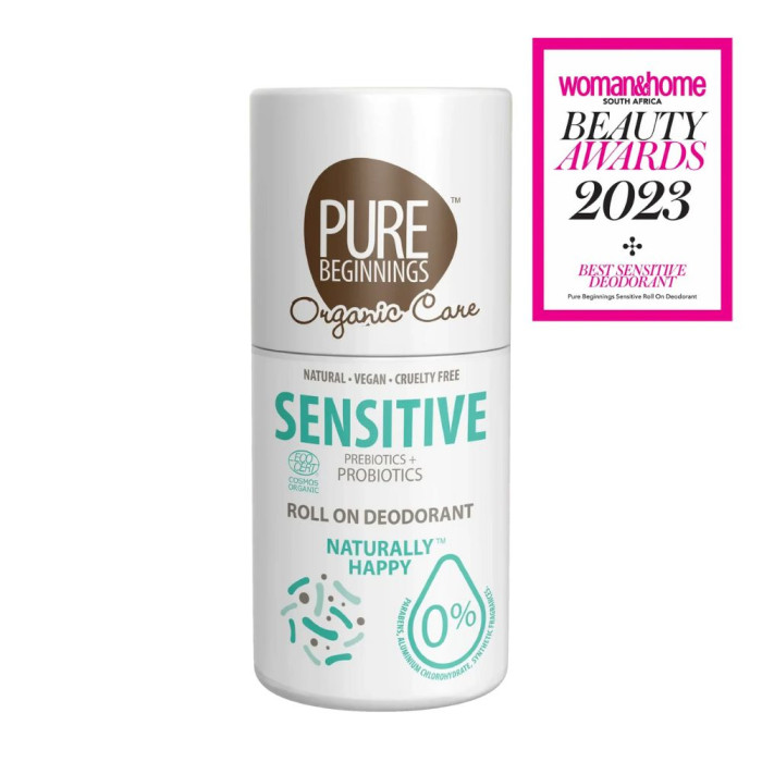 Kremo pagrindo PURE BEGINNINGS Sensitive dezodorantas su maitinamuoju taukmedžio sviestu ir simondsijų aliejumi (Jojoba).