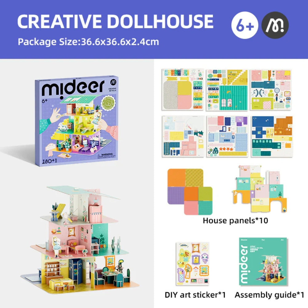 Mideer 3D DĖLIONĖ / DIY LĖLIŲ NAMAS