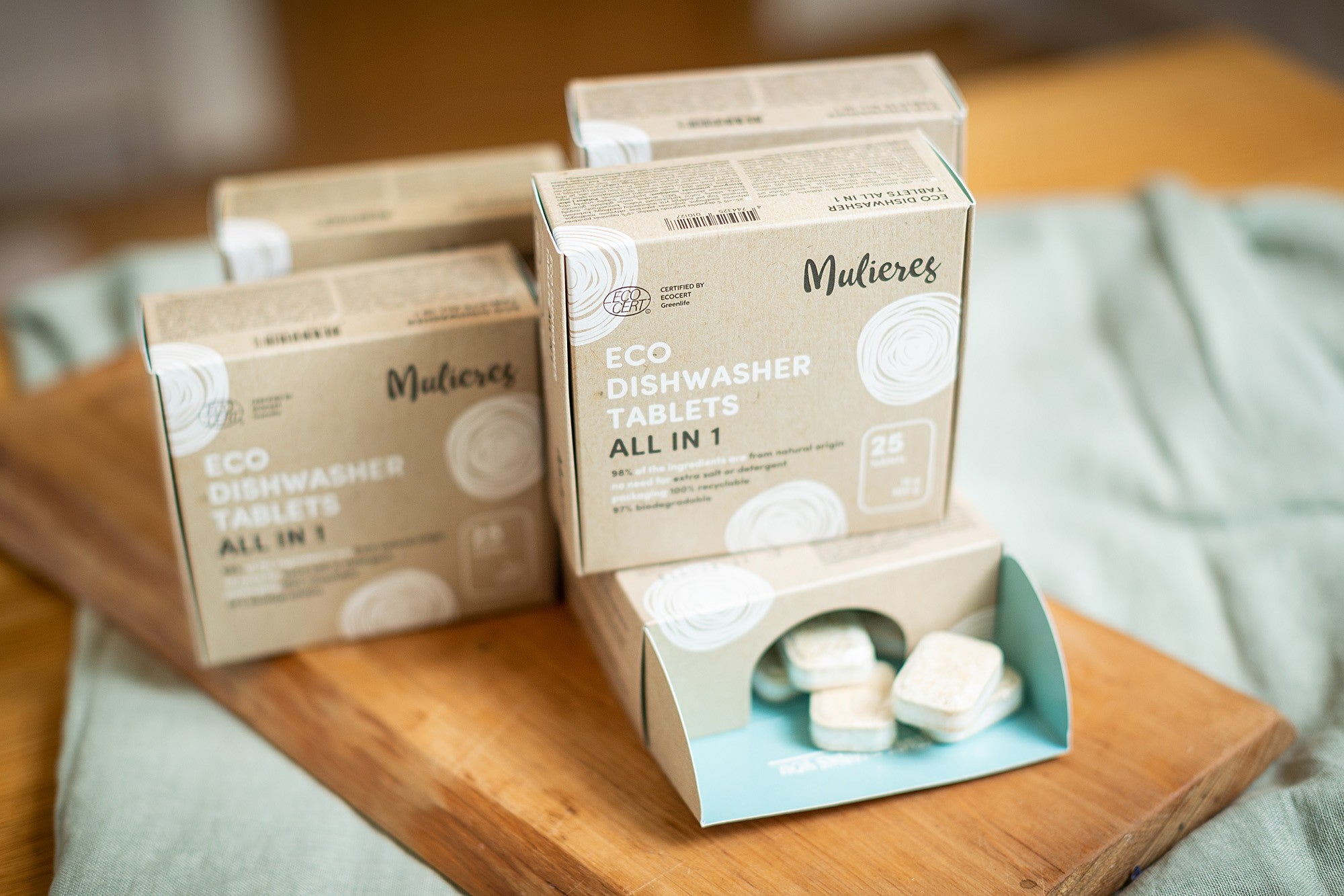 MULIERES ekologiškos indaplovių tabletės, All in 1, 25 vnt.