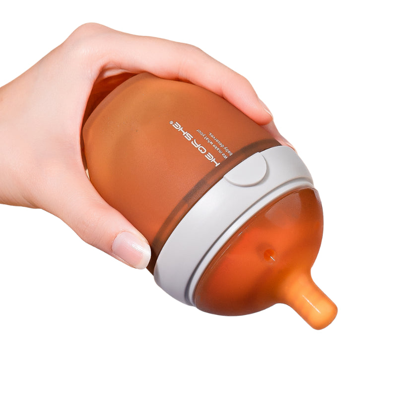 HEORSHE silikoninis buteliukas kūdikiui, 160 ml. PILKAS