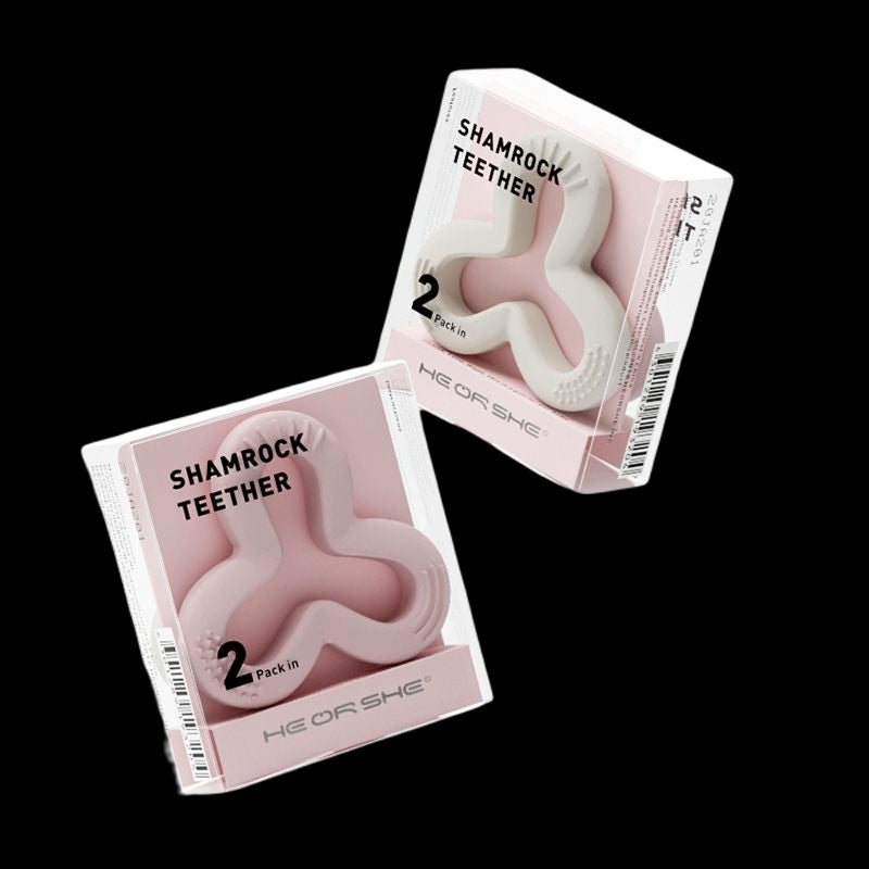 HEORSHE  Silikoninis kramtukas Shamrock, Balta + Rožinė 2 vnt.