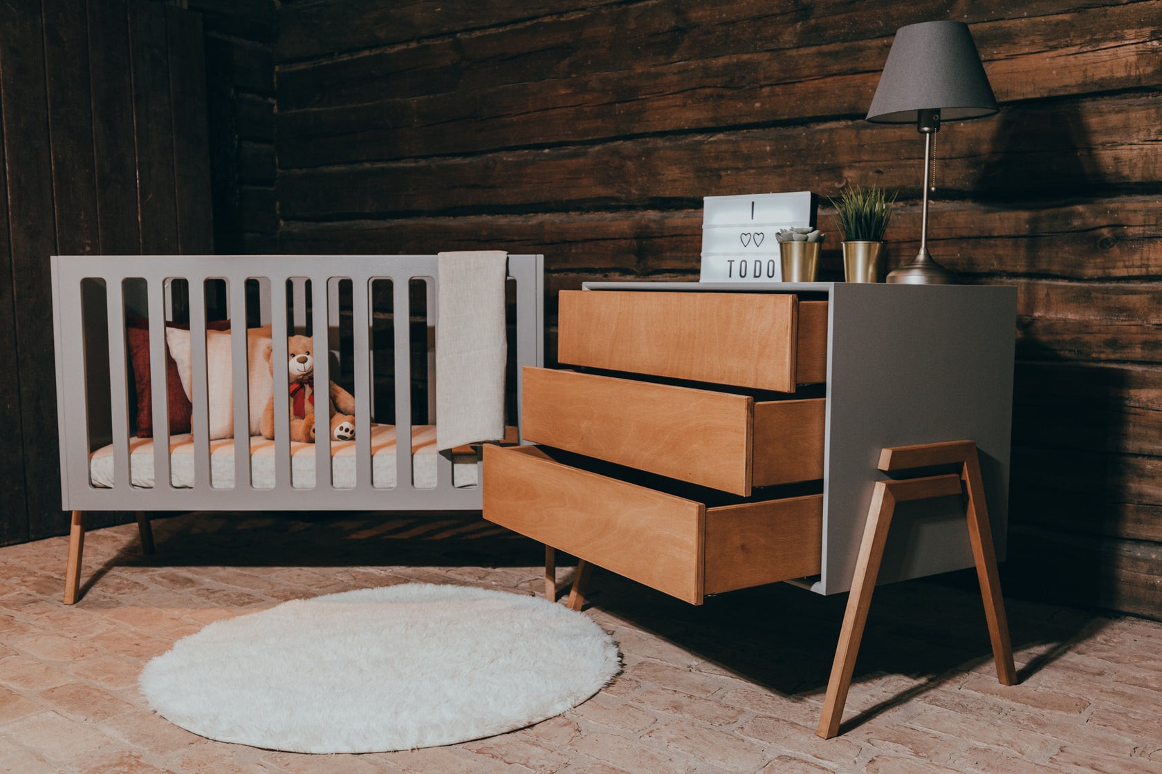 TODO NURSERY Lovelė EDGY, PILKA 120x60