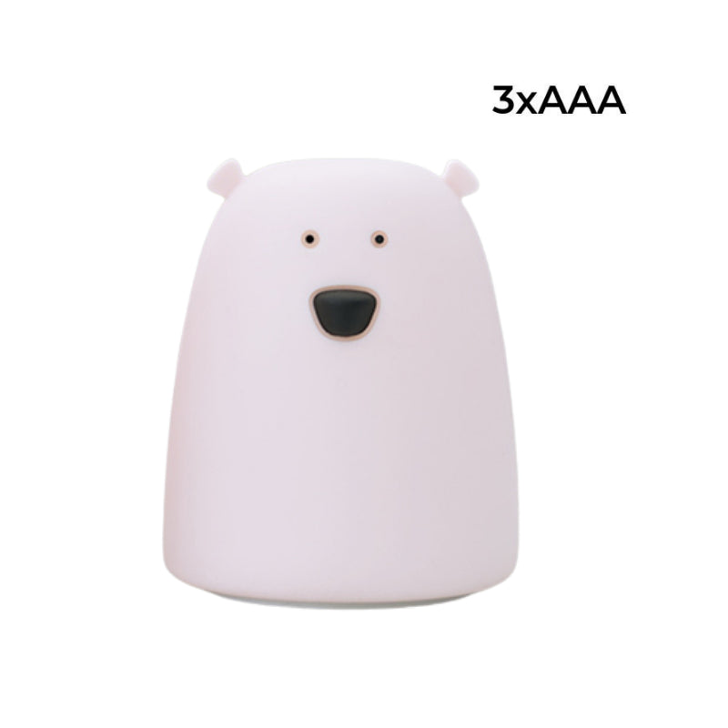 RABBIT AND FRIENDS naktinė lemputė MEŠKUTIS, ROŽINĖ(maža)