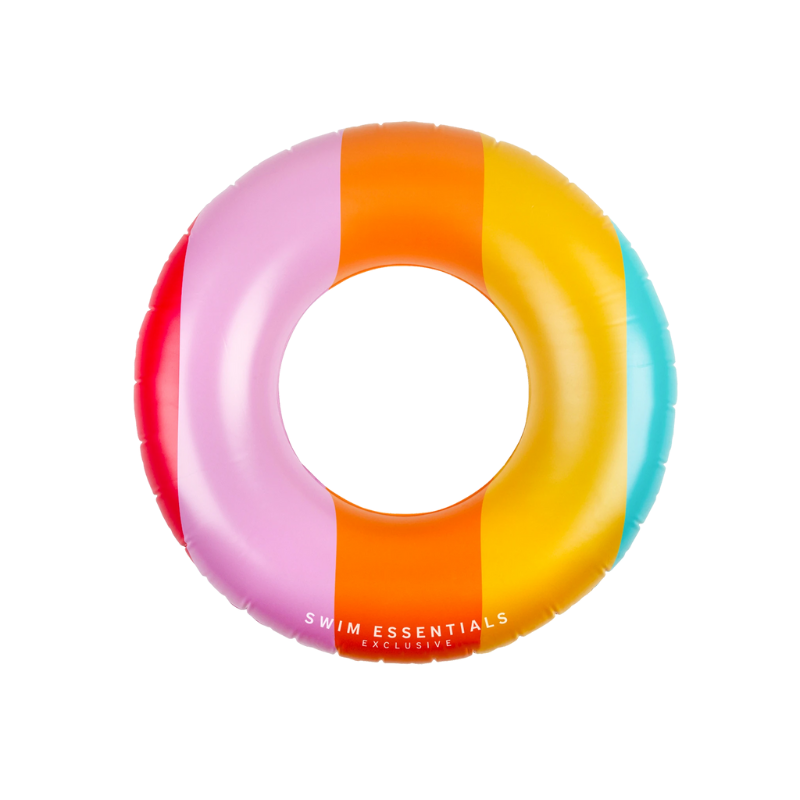 SWIM ESSENTIALS pripučiamas plaukimo ratas, RAINBOW Ø 90 cm