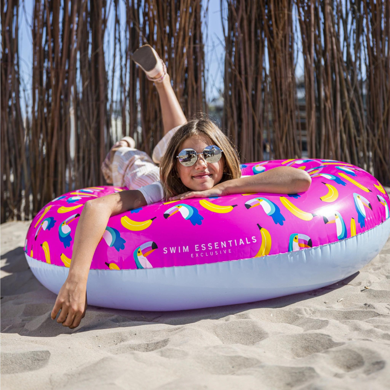 SWIM ESSENTIALS pripučiamas plaukimo ratas, TOUCAN BANANA Ø 90 cm
