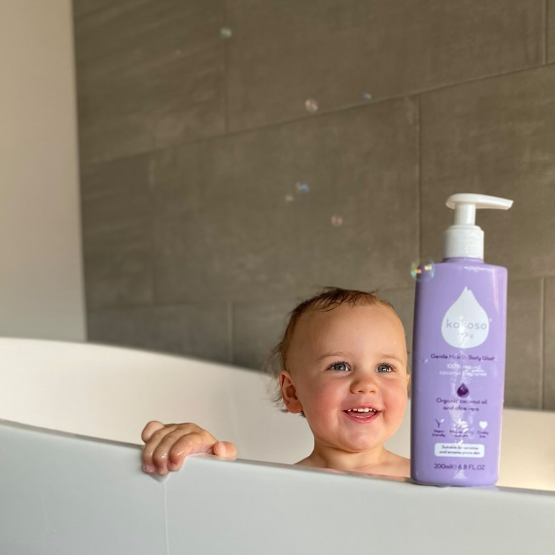 KOKOSO BABY kūno ir plaukų prausiklis vaikams, kokosų kvapas, 200 ml.