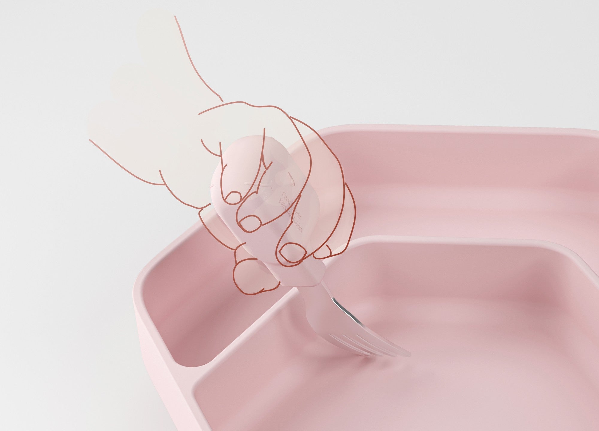 HEORSHE silikoninių indų rinkinys vaikams, RAUSVA