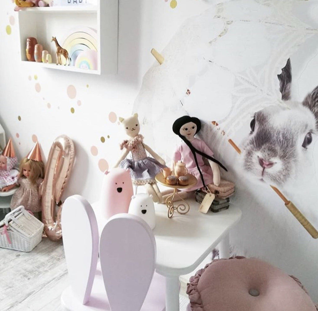 RABBIT AND FRIENDS naktinė lemputė MEŠKUTIS, ROŽINĖ