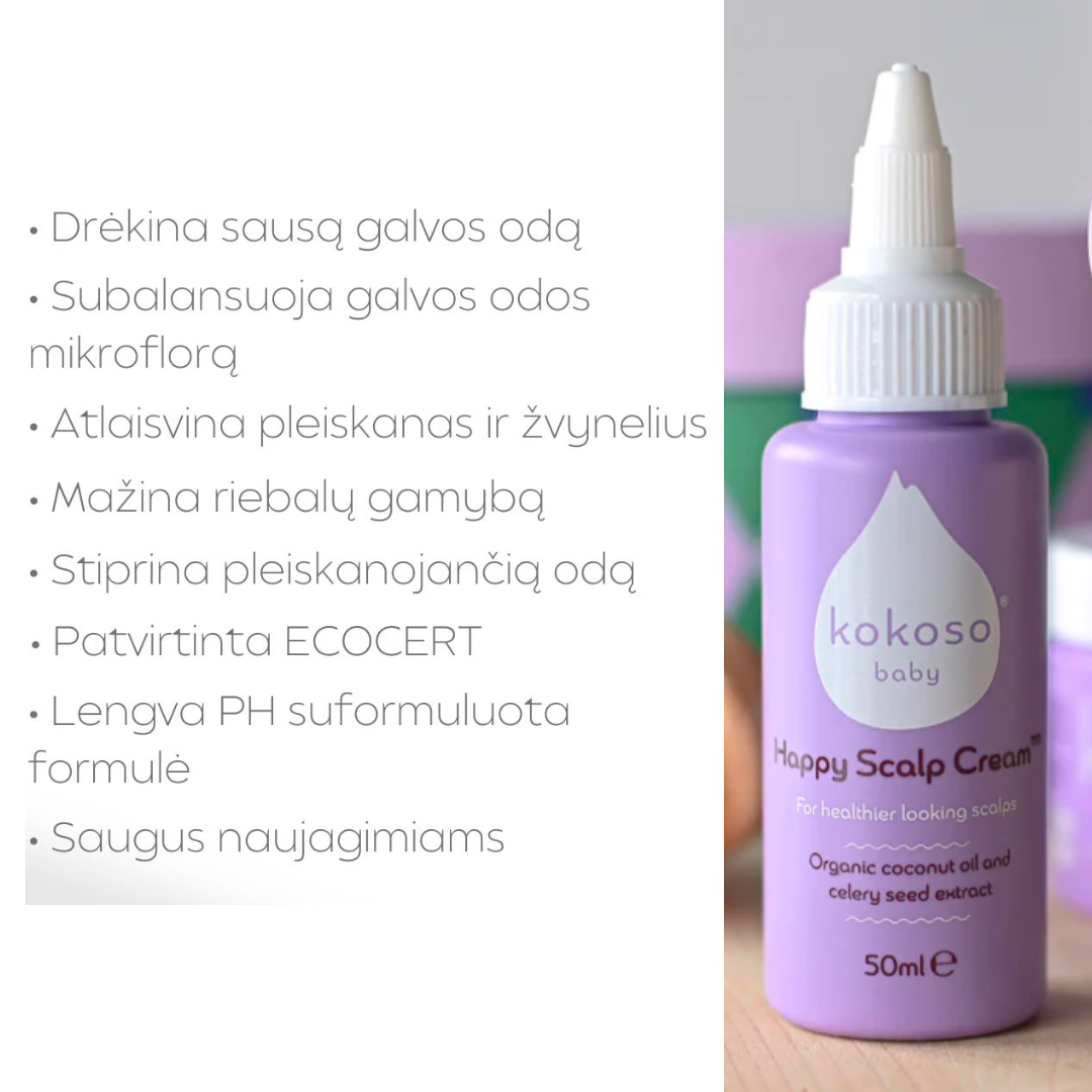 KOKOSO BABY galvos odos kremas kūdikiams, 50 ml.