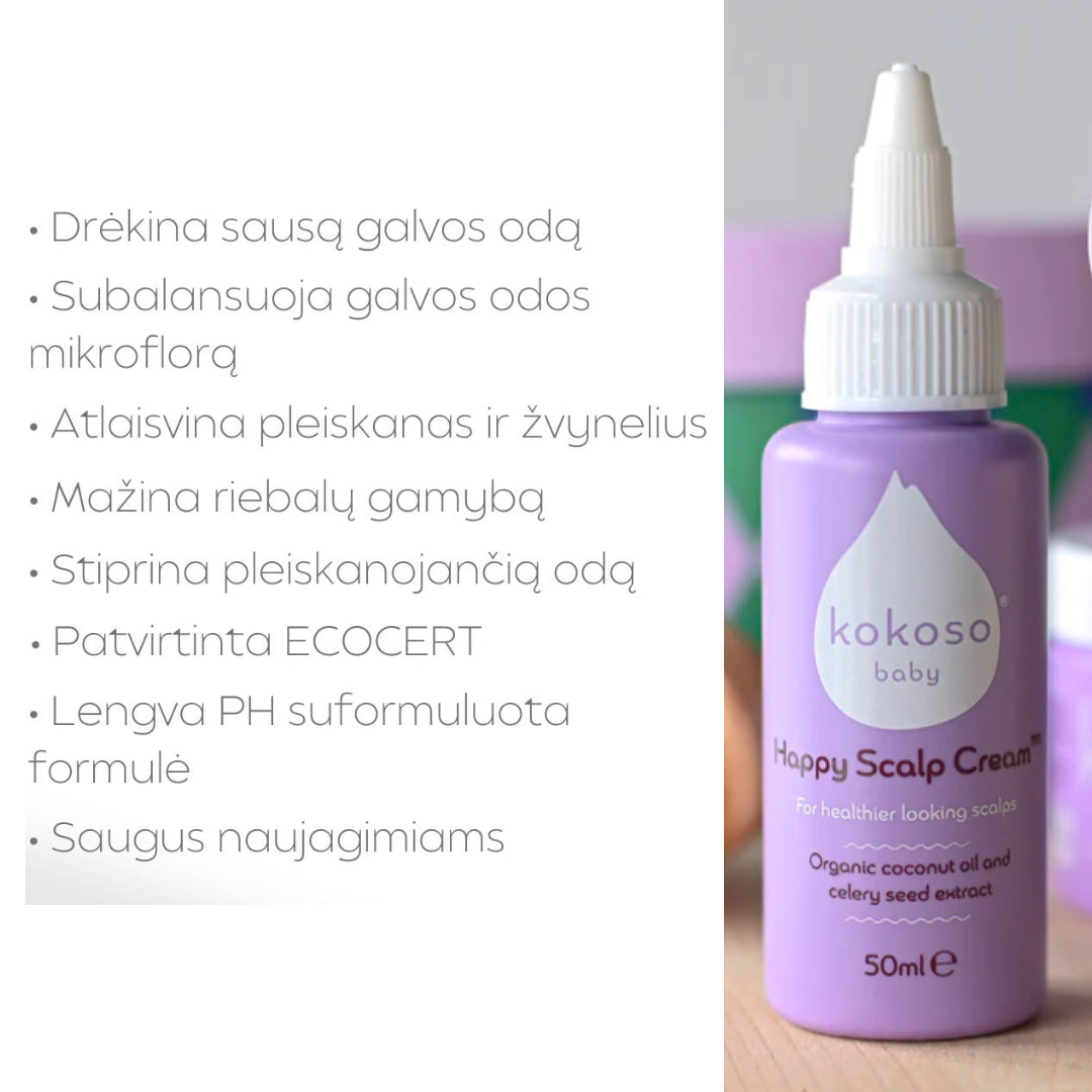 KOKOSO BABY galvos odos kremas kūdikiams, 50 ml.