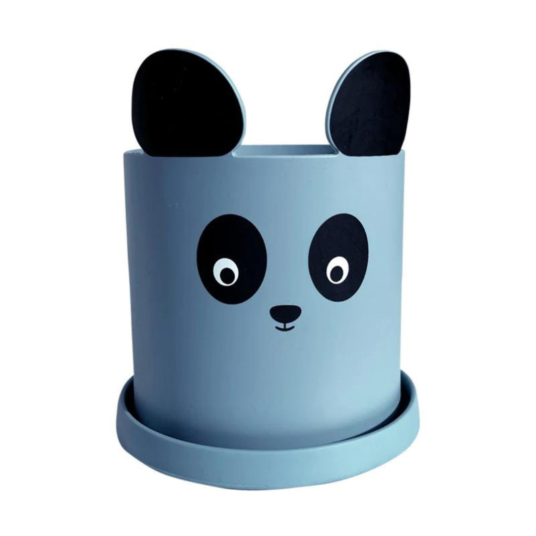 HAPPILY Silikoninis vazonas, PANDA, MELSVAS