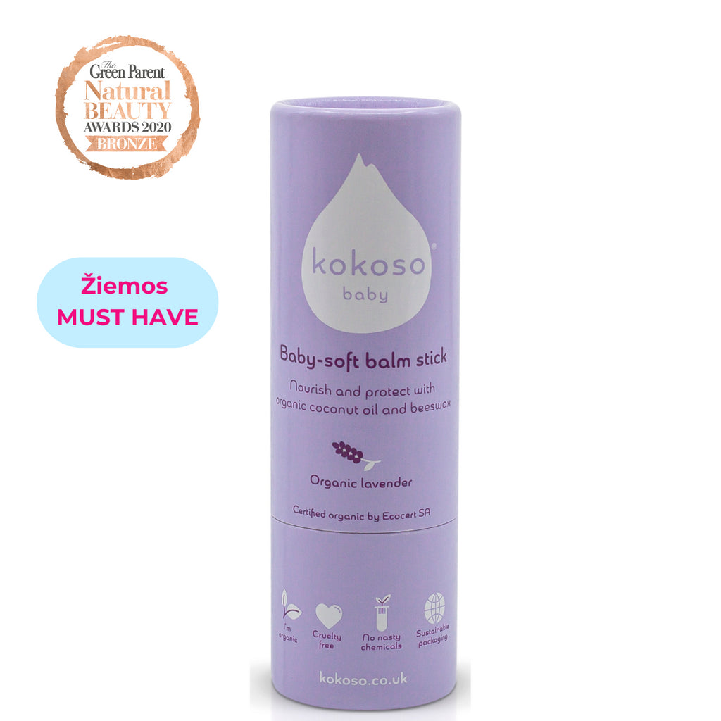 KOKOSO BABY apsauginis pieštukas su kokosų aliejumi visai šeimai, Levandų kvapo