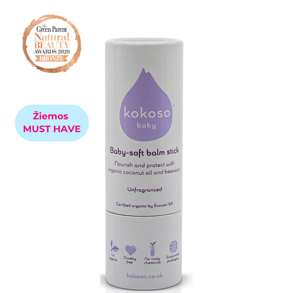 KOKOSO BABY apsauginis pieštukas su kokosų aliejumi visai šeimai, Be kvapo