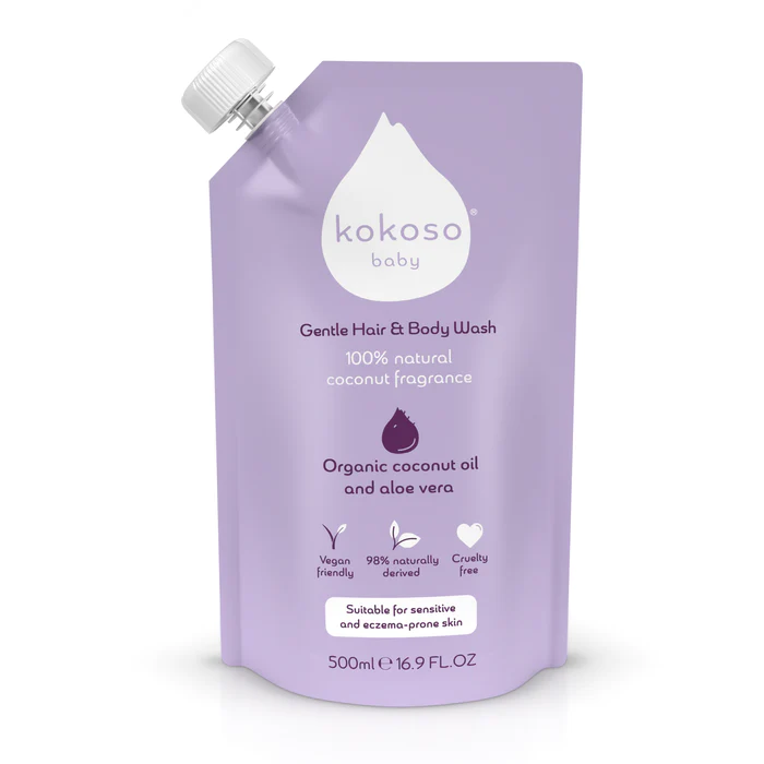 KOKOSO BABY kūno ir plaukų prausiklis vaikams, kokosų kvapas, 200 ml.