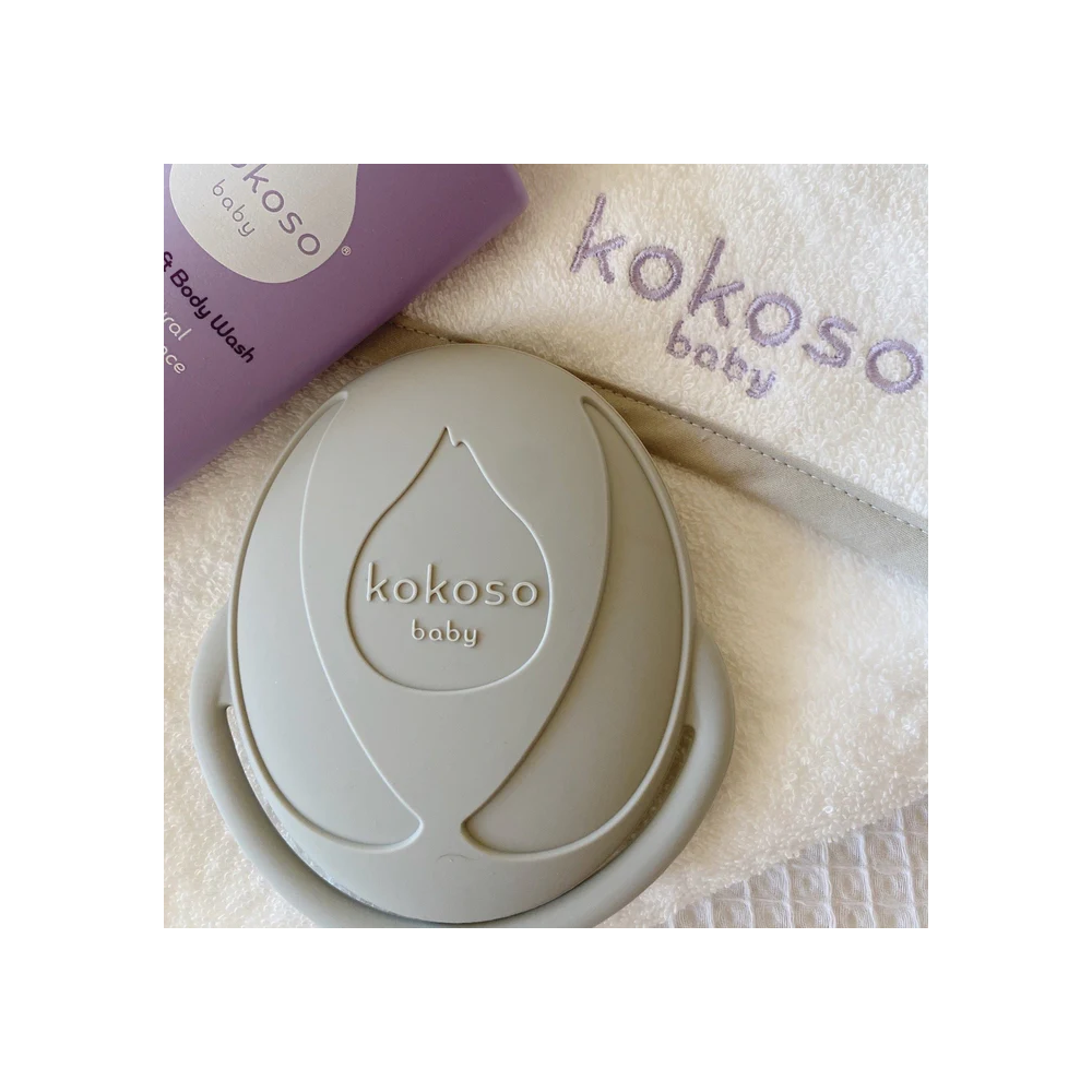 KOKOSO BABY silikoninis plaukų šepetys vaikams