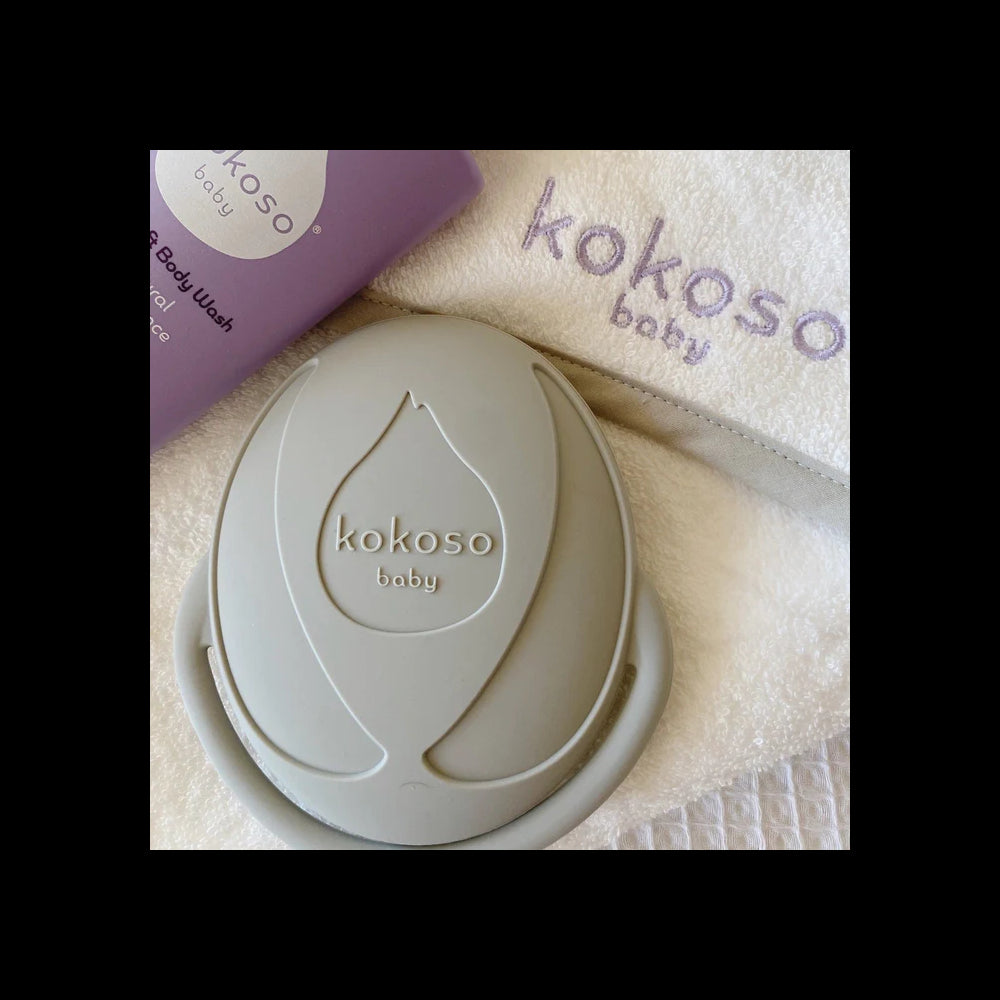 KOKOSO BABY silikoninis plaukų šepetys vaikams