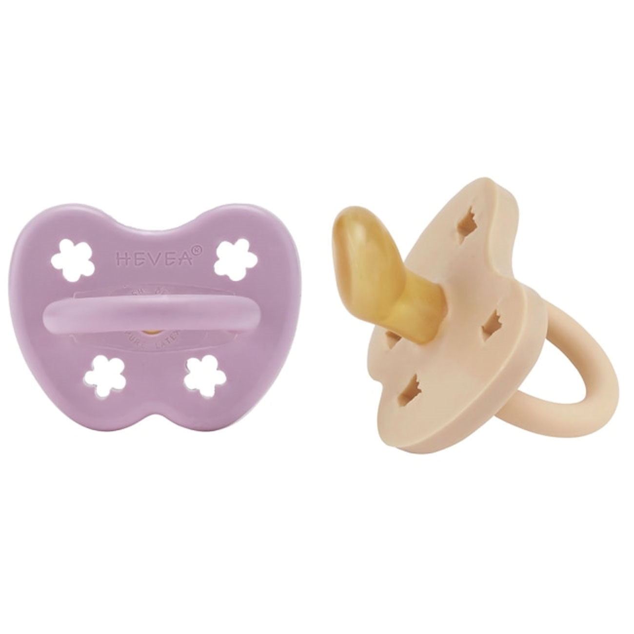 HEVEA ortodontiniai čiulptukai, LIGHT ORCHID-SANDY NUDE, 3-36 mėn. 2 vnt.