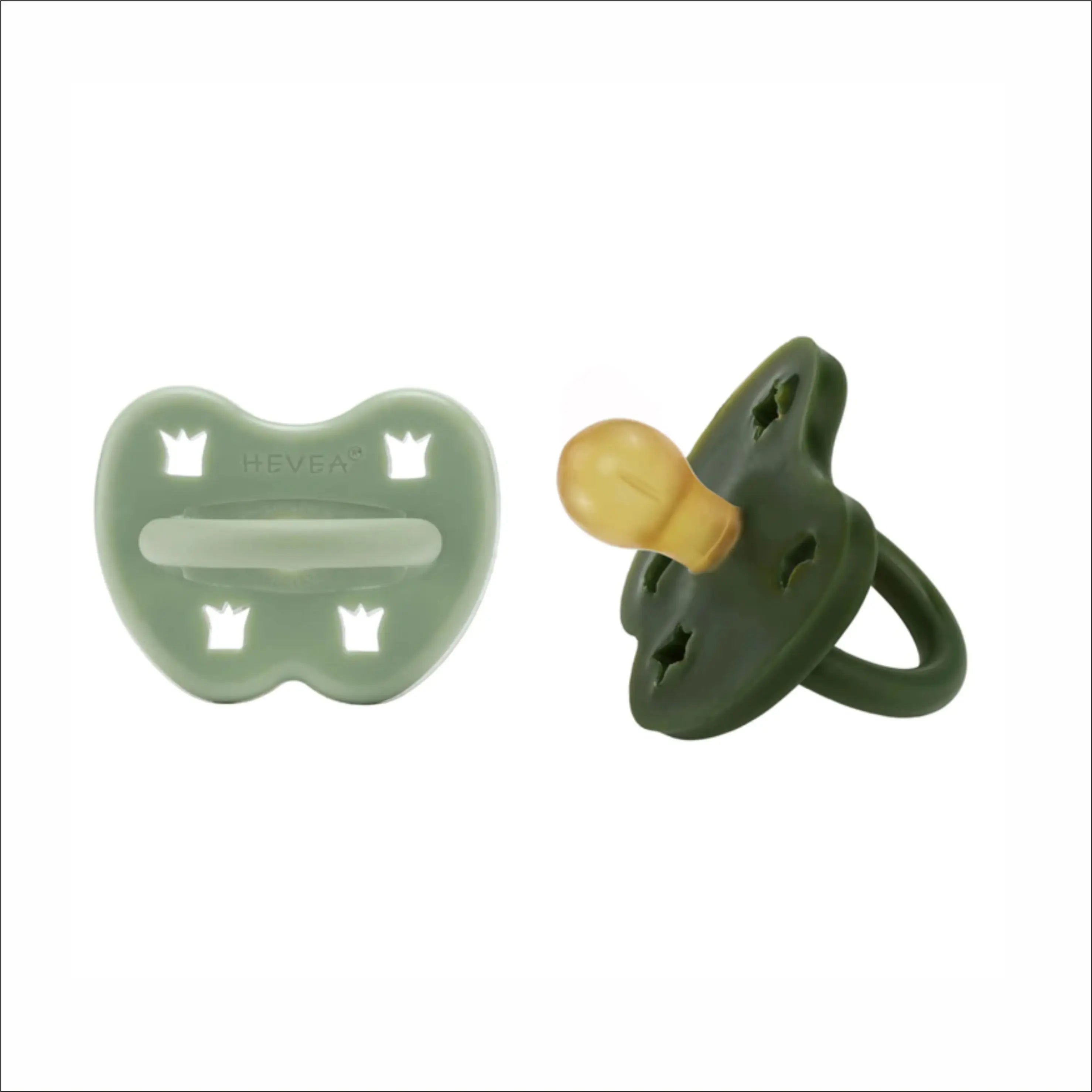 HEVEA apvalūs čiulptukai, MOSS GREEN-DEEP FOREST, 3-36 mėn., 2 vnt.
