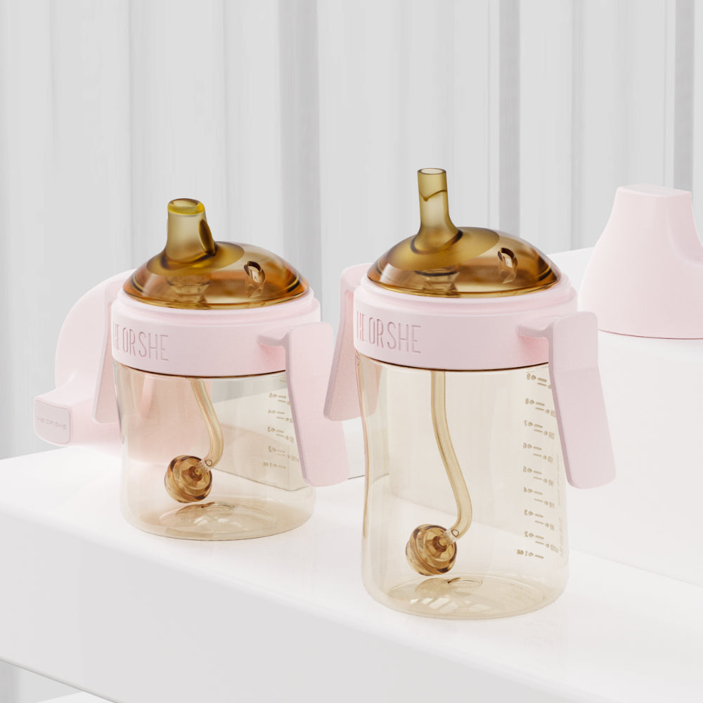 HEORSHE gertuvė kūdikiui 210 ml., 6+, ROŽINĖ