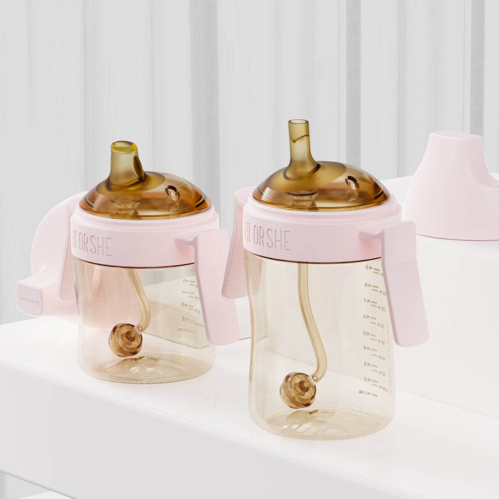 HEORSHE gertuvė kūdikiui 300 ml., 9+, ROŽINĖ