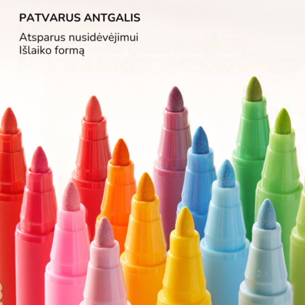 MIDEER akriliniai markeriai “graffiti” krepšyje, 24 spalvos