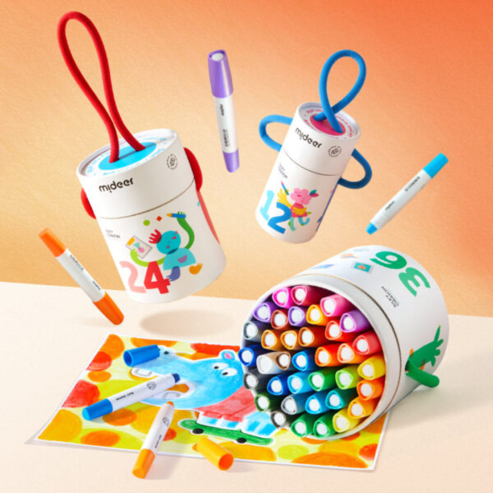 MIDEER šilkinės kreidelės, 12 spalvų