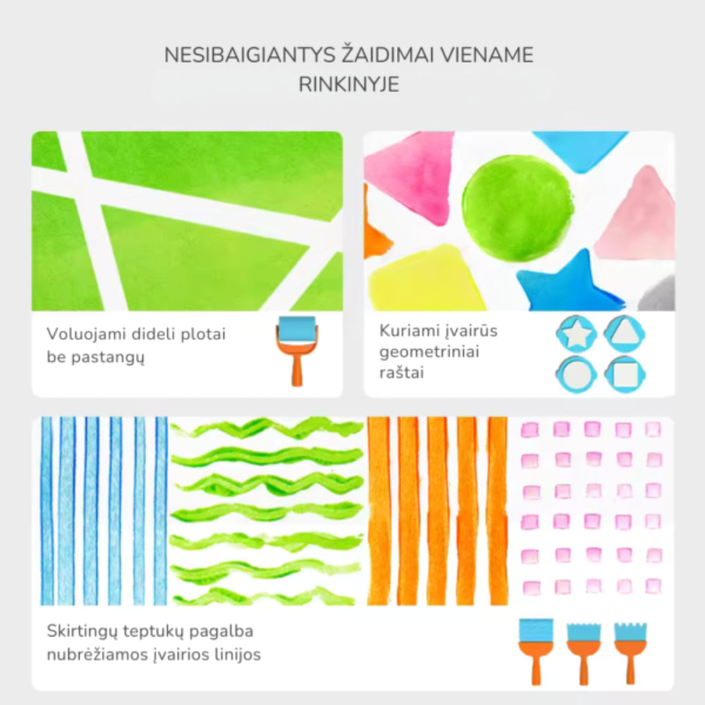 MIDEER įrankių rinkinys piešimui dažais