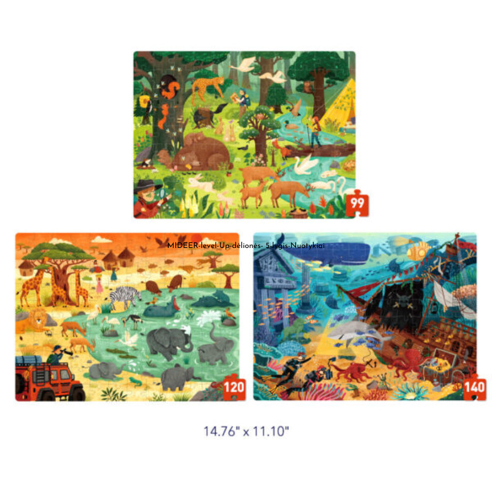 MIDEER level Up dėlionės - 5 lygis Nuotykiai