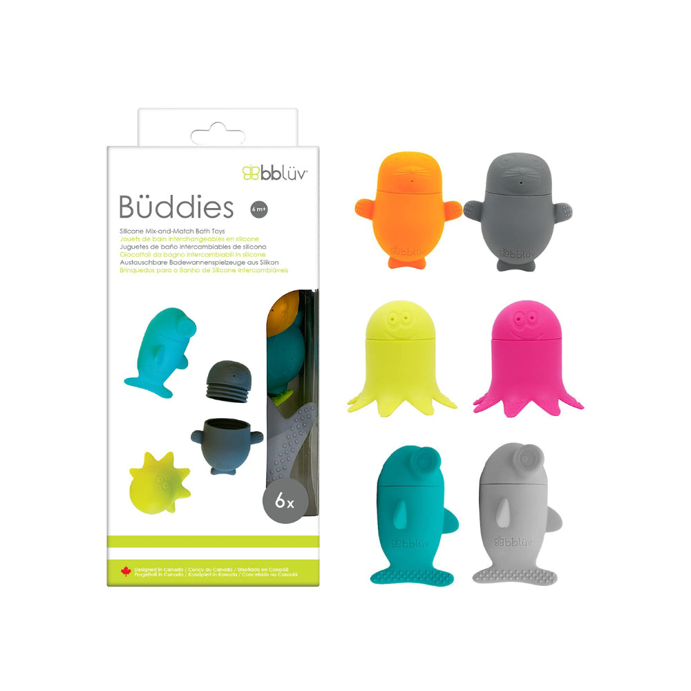 BBLUV Buddies silikoniniai vonios žaislai, 6 vnt.