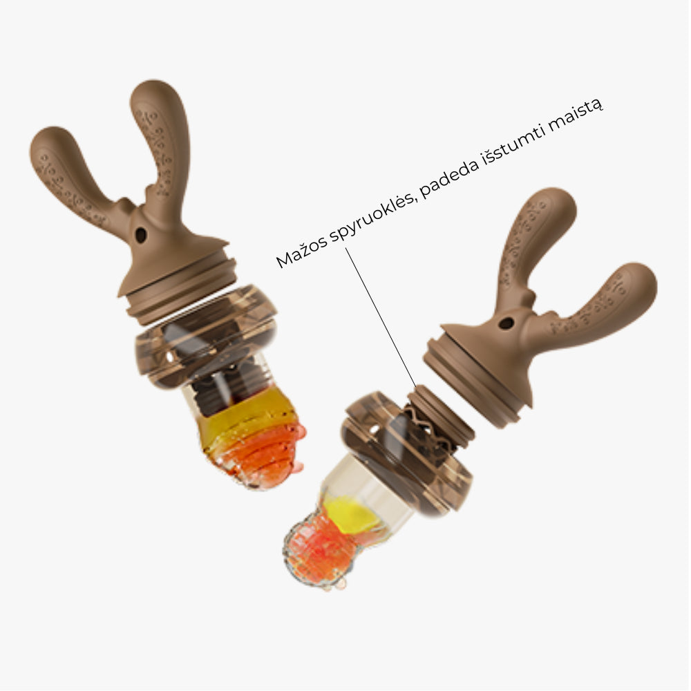 HEORSHE silikoninis šviežio maisto maitintuvas kūdikiams, BALTA