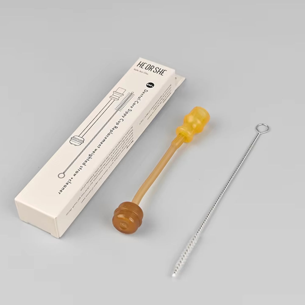 HEORSHE DENTAL CARE gertuvės kūdikiui šiaudelis, 6+ (naujasis gertuvės modelis)