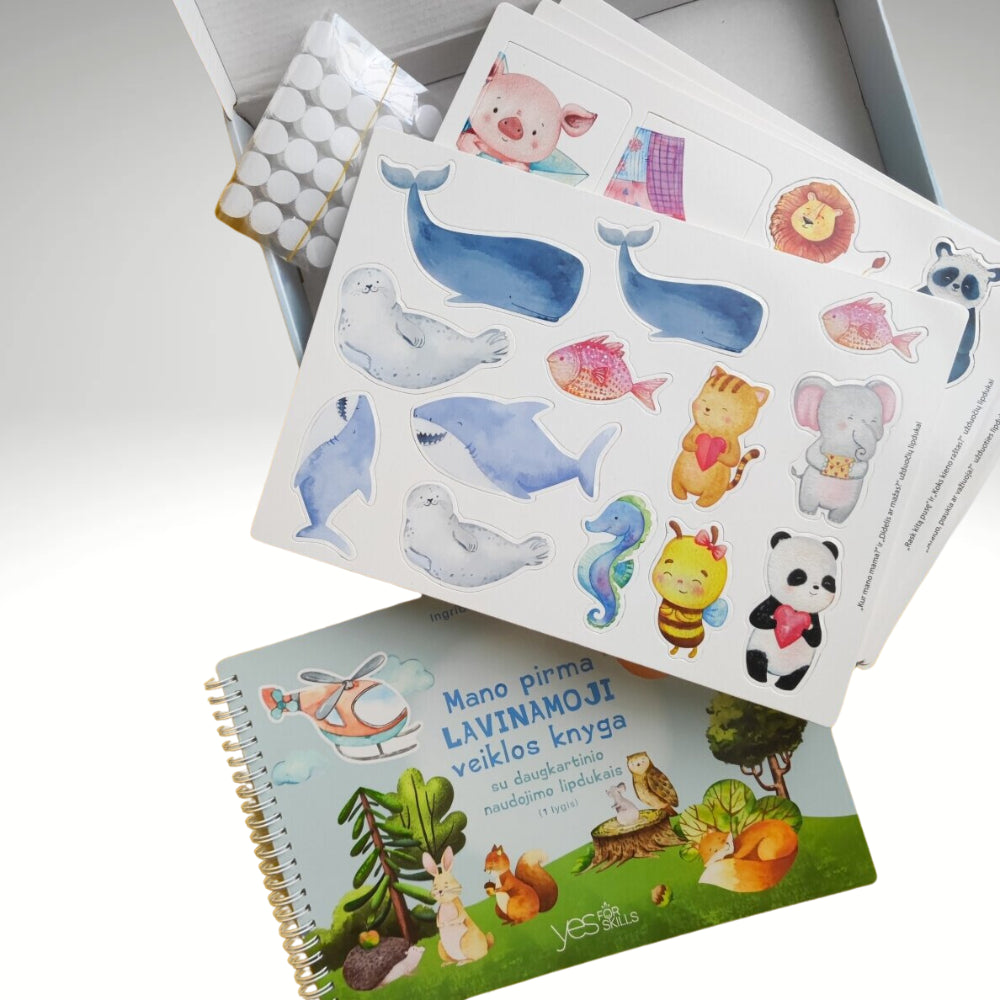 YES FOR SKILS Mano pirma lavinamoji veiklos knyga su daugkartinio naudojimo lipdukais