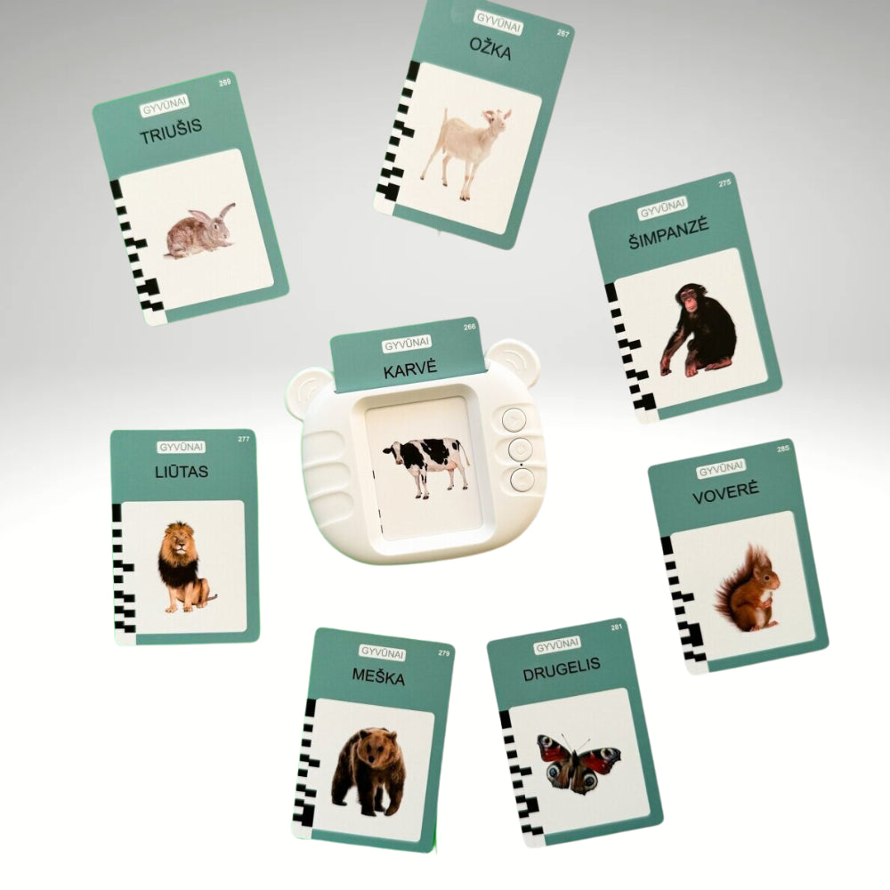 Yes For Skills lietuviškai įgarsintos kortelės „Šnekančios kortelės“, kalbančios lietuviškai