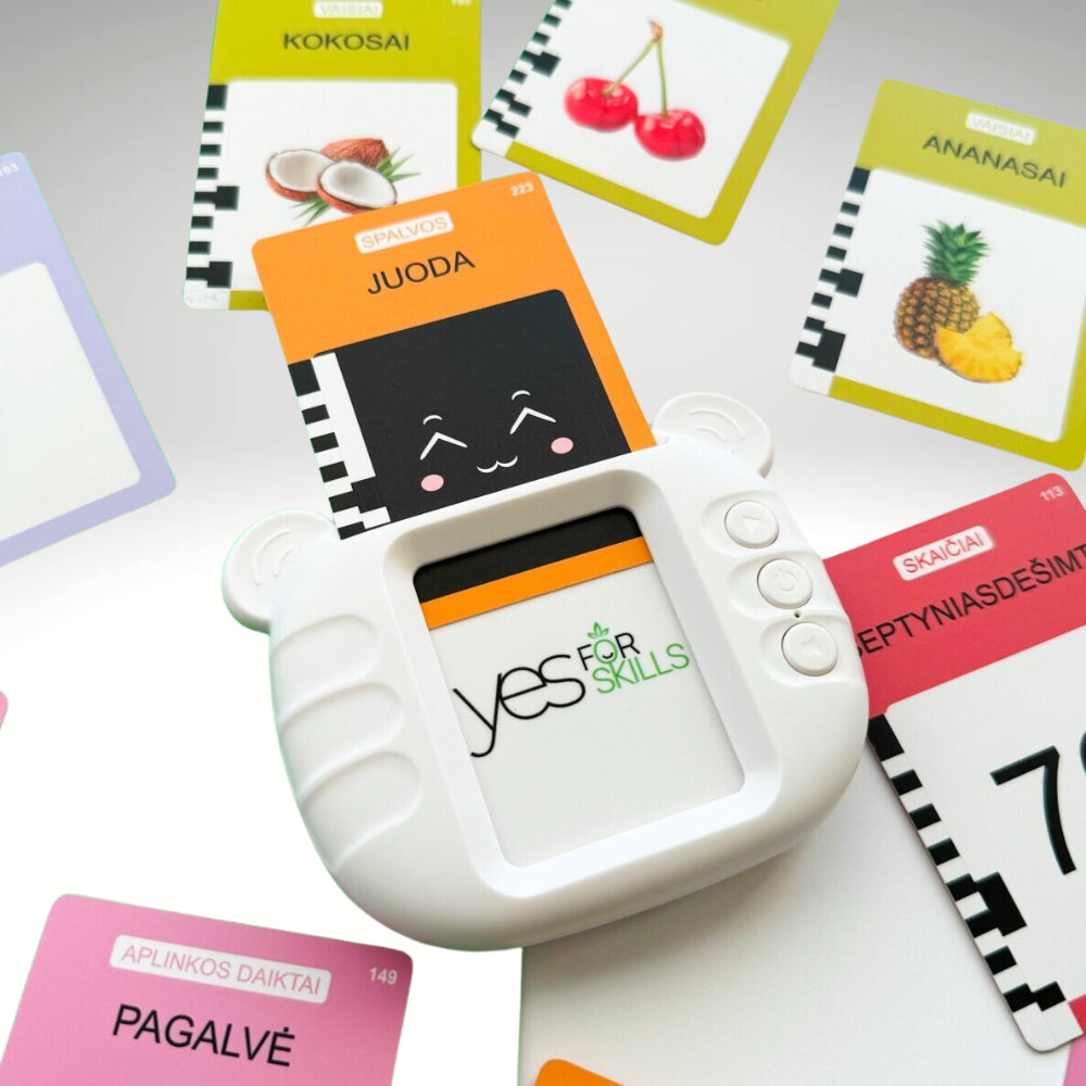 Yes For Skills lietuviškai įgarsintos kortelės „Šnekančios kortelės“, kalbančios lietuviškai