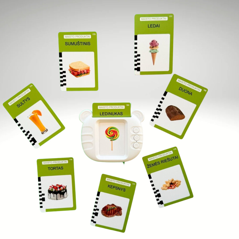 Yes For Skills lietuviškai įgarsintos kortelės „Šnekančios kortelės“, kalbančios lietuviškai