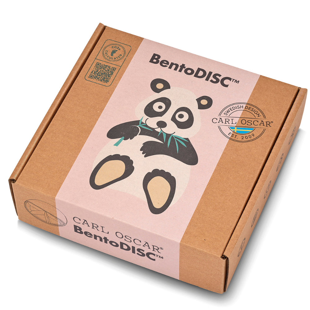 CARL OSCAR besisukanti užkandžių dėžutė, BENTO DISC, PANDA, 18 cm.