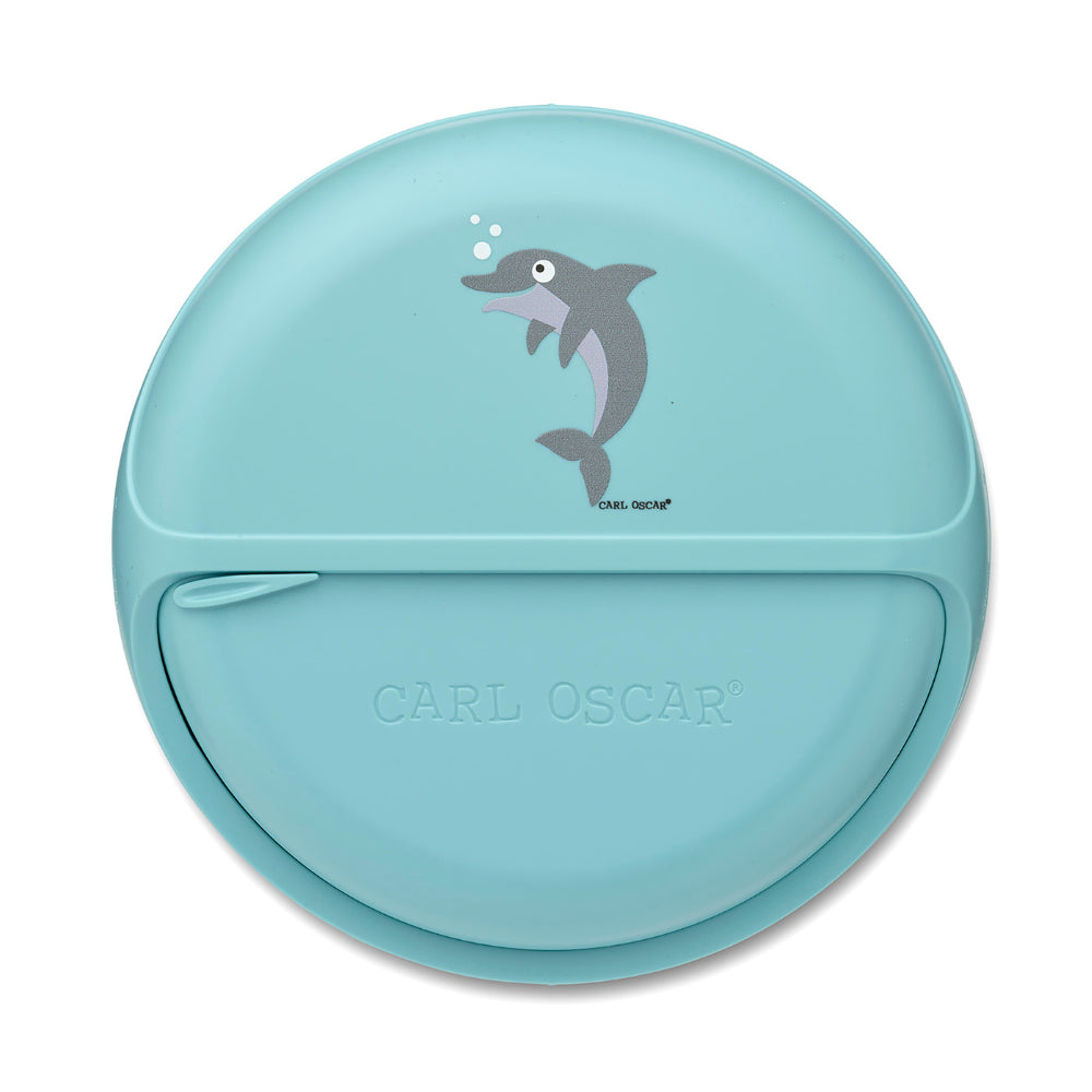 CARL OSCAR besisukanti užkandžių dėžutė, BENTO DISC, DELFINAS, 18 cm.