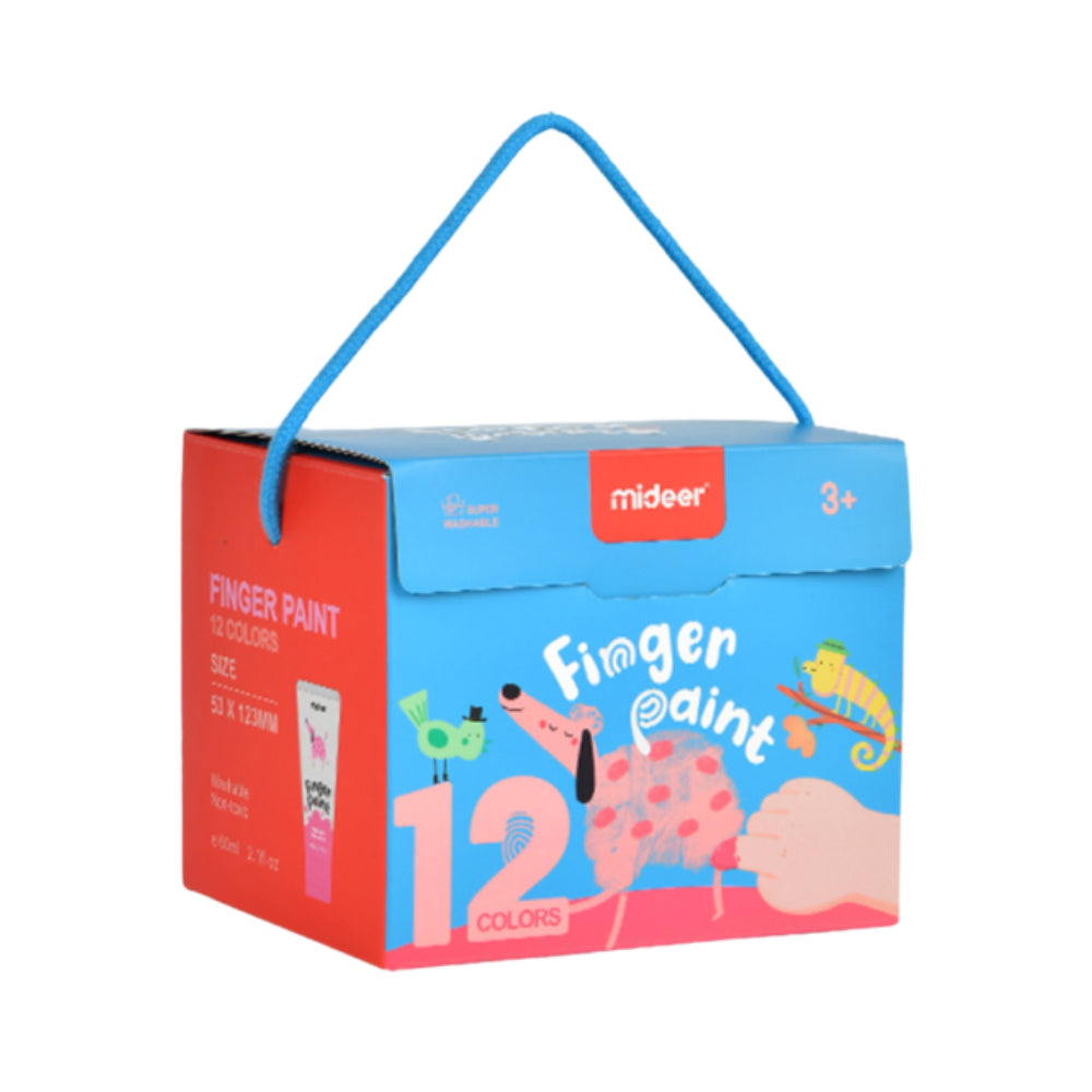 MIDEER Dažai piešimui pirštais, 12 spalvų
