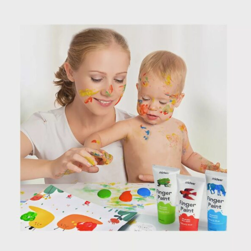 MIDEER Dažai piešimui pirštais, 12 spalvų