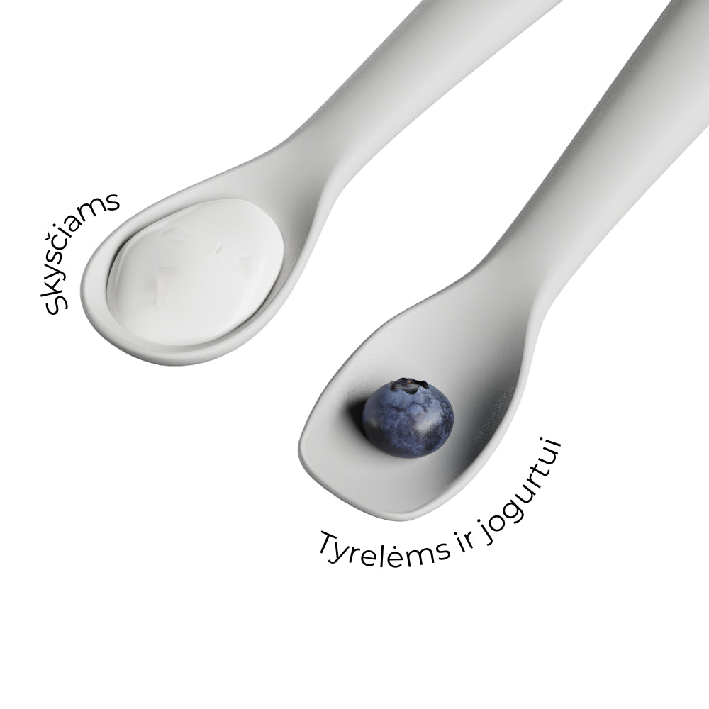 HEORSHE silikoniniai šaukšteliai kūdikiui, BALTA, 2 vnt.