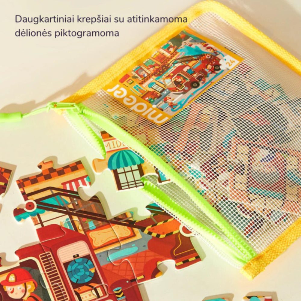 MIDEER Level Up dėlionės - 1 lygis, Transporto priemonės