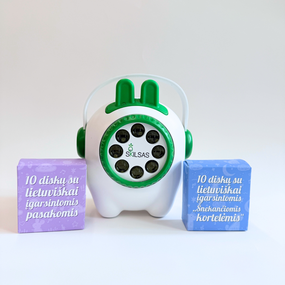 YES FOR SKILLS projektorius vaikams su lietuviškomis lopšinėmis + lietuviškai įgarsintos šnekančios kortelės