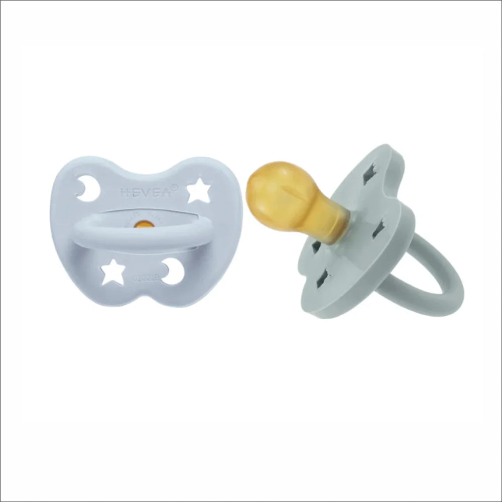 HEVEA apvalūs čiulptukai, COTTAGE BLUE-GORGEOUS GREY , 3-36 mėn., 2 vnt.