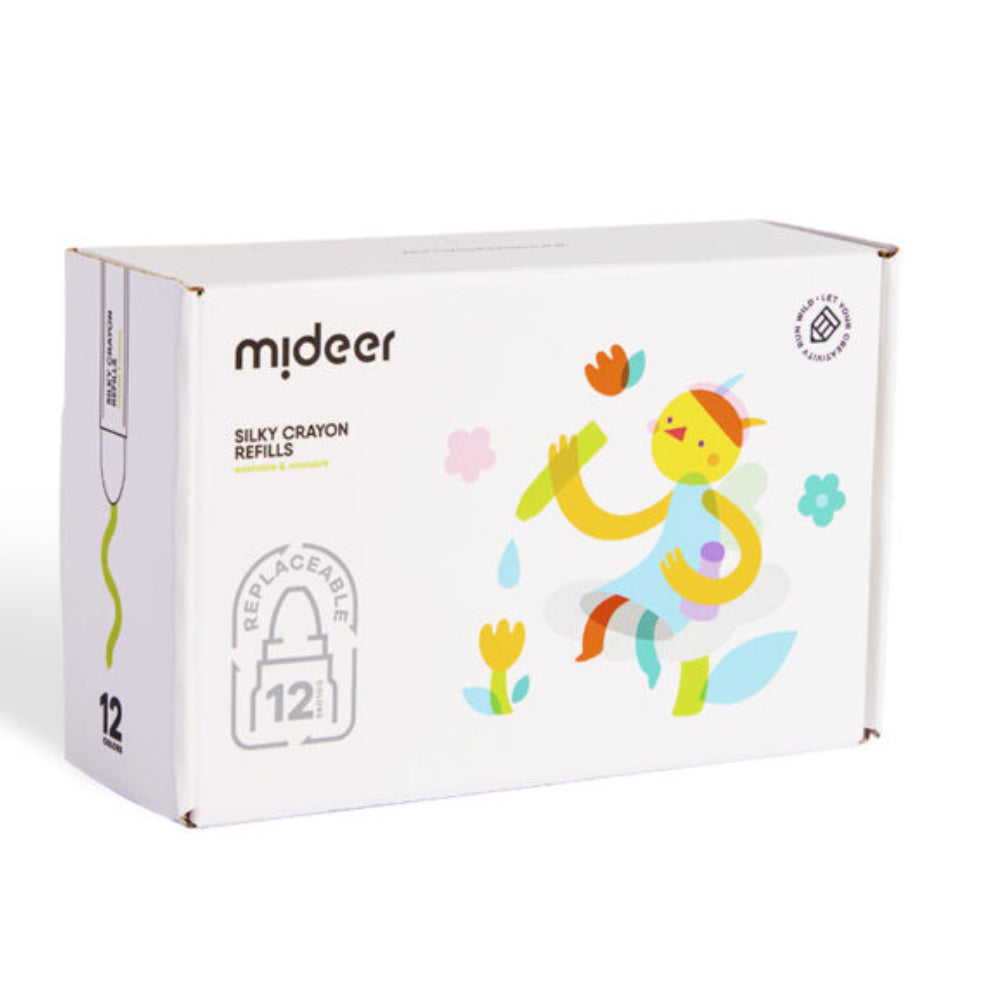 MIDEER šilkinių kreidelių papildymas, 12 spalvų