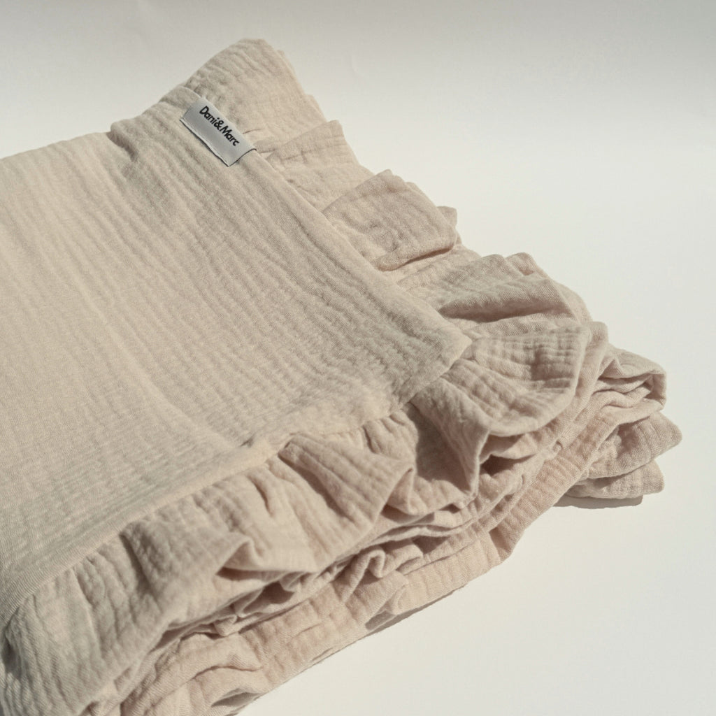 DANI&MARC muslino pledas vaikams, 100x130, smėlinė